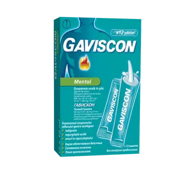 GAVISCON MENTOL 12 PLIC * 10 ML SUSP ORALA RECKITT, [],farmacom.ro