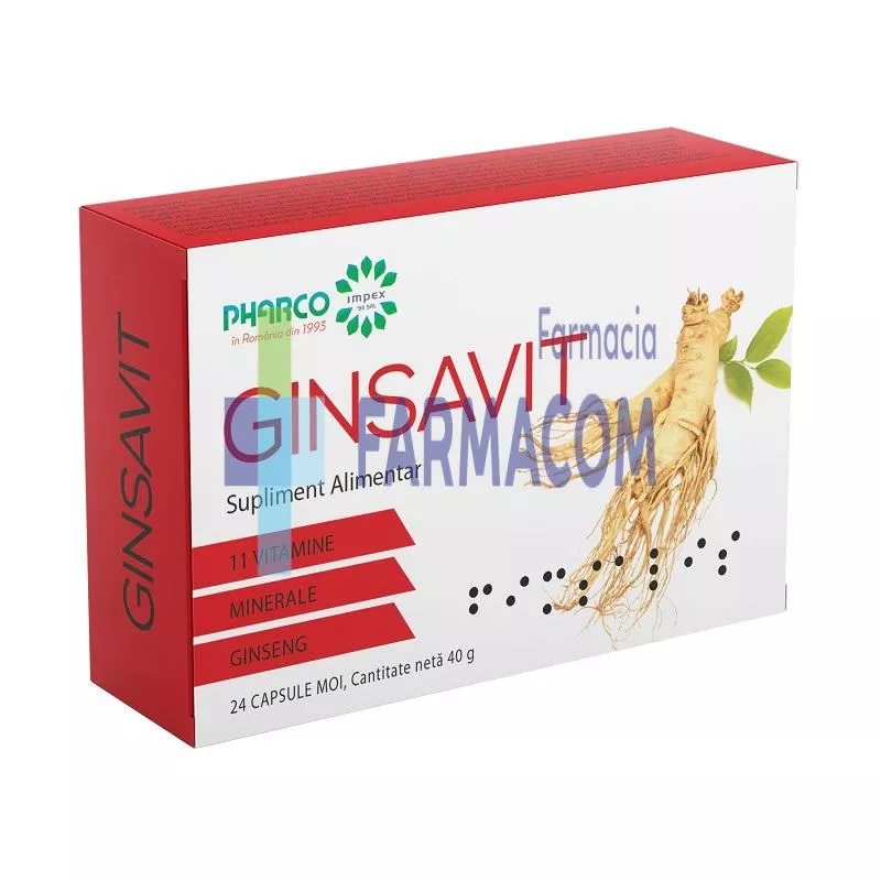 Ginsavit , 24 Capsule, Pharco, [],farmacom.ro