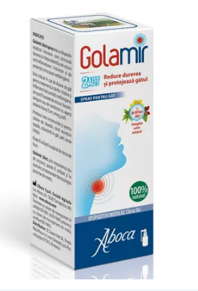 Golamir 2 Act spray adulti cu alcool, 30 ml, Aboca, [],farmacom.ro