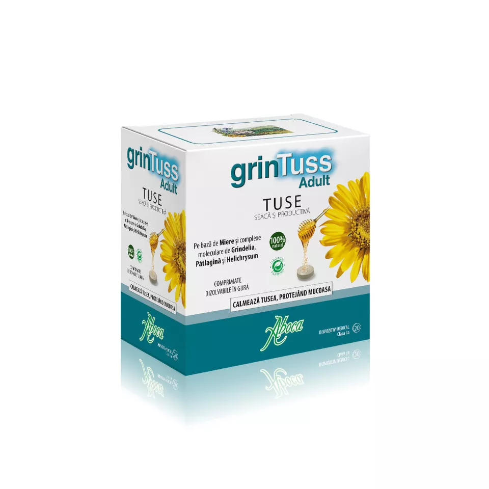 Grintuss pastile pentru adulti, 20 buc., Aboca, [],farmacom.ro