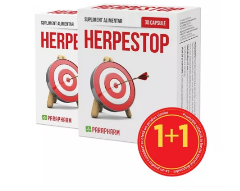 HERPESTOP * 30 CPS  PARAPHARM 1+1 GRATIS, [],farmacom.ro