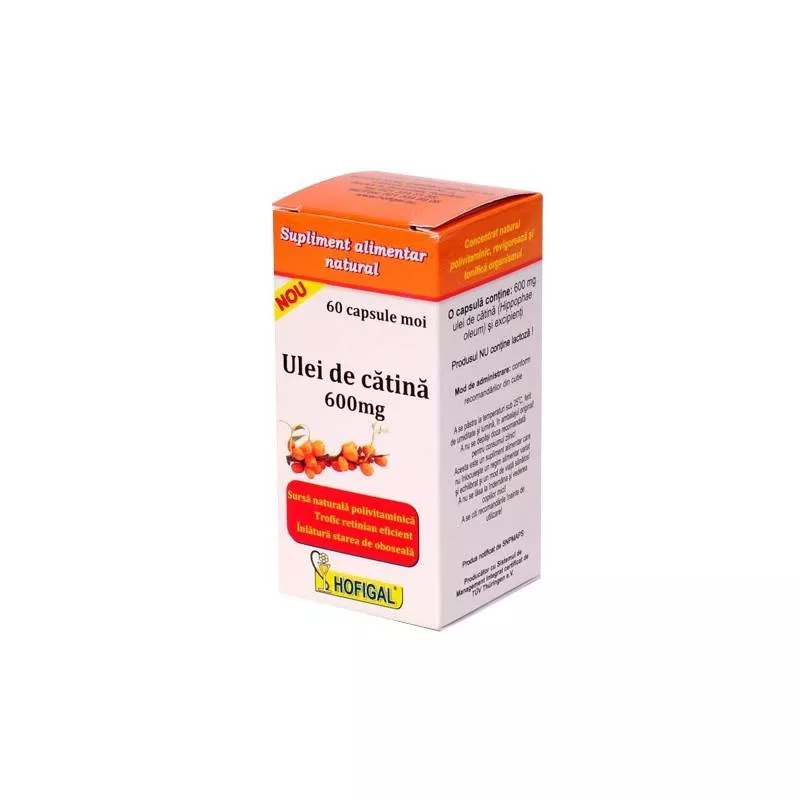 HOFIGAL ULEI DE CATINA 600MG, 60 CAPSULE, [],farmacom.ro