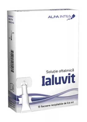 Ialuvit solutie oftalmica, 15 flacoane x 0.6 ml, Alfa Intens, [],farmacom.ro