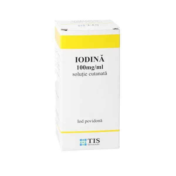 Iodina solutie cutanata, 10%, 100 ml, Tis, [],farmacom.ro