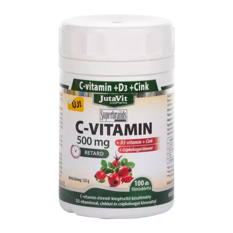 JUTAVIT VITAMINA C 500 MG + VITAMINA D3 + ZINC + EXTRACT DE MACESE * 100 TABLETE