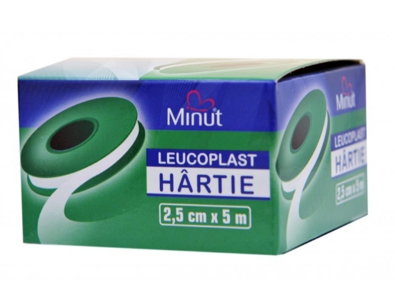 Leucoplast hartie, 2.5 cm x 5 m, Minut, [],farmacom.ro