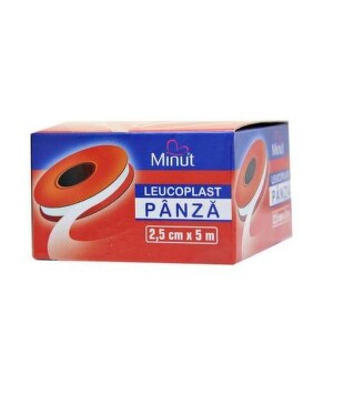 Leucoplast panza cu oxid de zinc, 2.5 cm x 5m, Minut, [],farmacom.ro