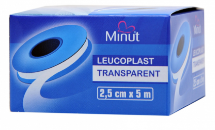 Leucoplast transparent rezistent la apa, 2.5 cm x 5 m, Minut, [],farmacom.ro