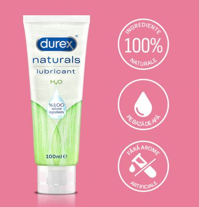 Lubrifiant Durex pe baza de apa Naturals, 100% natural, [],farmacom.ro
