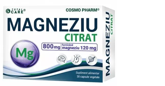Magneziu Citrat, 800 mg, 30 capsule, Cosmo Pharm, [],farmacom.ro