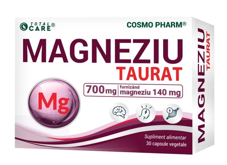 Magneziu Taurat, 700 mg, 30 capsule, Cosmo Pharm, [],farmacom.ro