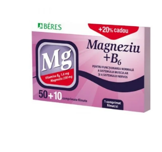 MAGNEZIU-VIT B6 * 50+10 CPR FILM BERES, [],farmacom.ro