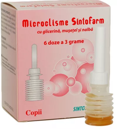 MICROCLISME SINTOFARM CU GLICERINA, MUSETEL, NALBA 3G * 6 DOZE, [],farmacom.ro