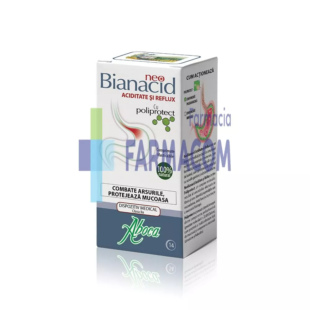 NEOBIANACID ACIDITATE SI REFLUX , 14 COMPRIMATE, [],farmacom.ro