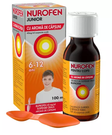 NUROFEN JUNIOR SUSPENSIE ORALA 200MG/5ML * 100 ML CAPSUNI RECKITT, [],farmacom.ro