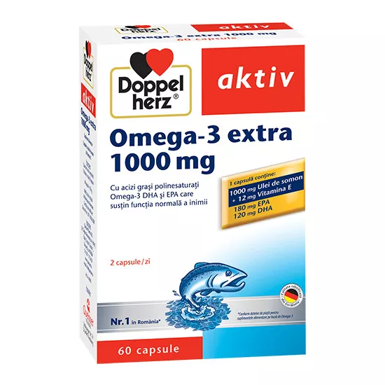 OMEGA 3 EXTRA+ULEI DE SOMON * 60 CAPSULE, DOPPELHERZ