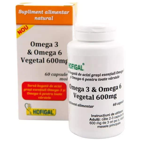 OMEGA 3 & OMEGA 6 VEGETAL 900 MG * 40 CPS HOFIGAL, [],farmacom.ro