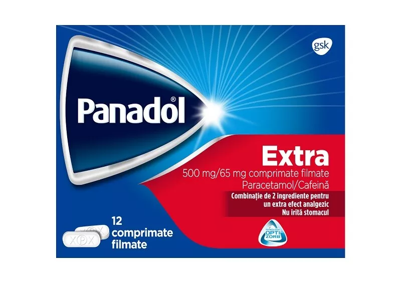 PANADOL EXTRA 500 MG/65 MG * 12 COMPRIMATE FILMATE, [],farmacom.ro