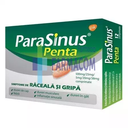 Parasinus Penta, 12 comprimate, GSK, [],farmacom.ro