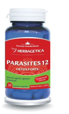 Parasites 12 Detox Forte, 30 capsule, Herbagetica, [],farmacom.ro