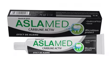 Aslamed pasta de dinti cu carbune activ, 75 ml, [],farmacom.ro
