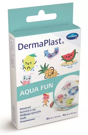 Dermaplast Aqua Fun plasturi rezistenti la apa, 12 buc, [],farmacom.ro