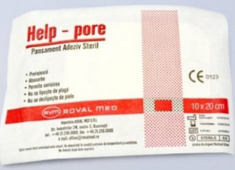 PLAST PANSAMENT ADEZIV HELP 10CM*20CM*1BUC, [],farmacom.ro