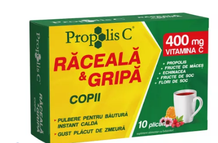 Propolis C Raceala si Gripa pentru copii, 10 plicuri, Fiterman, [],farmacom.ro