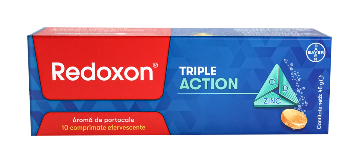 Redoxon Triple Action, 1000 mg, 10 comprimate efervescente