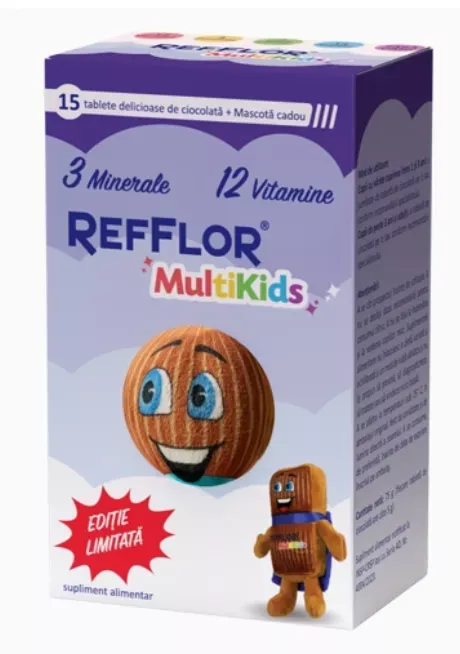 REFFLOR MULTIKIDS * 15 TB CIOCOLATA CU MASCOTA HYLLAN, [],farmacom.ro
