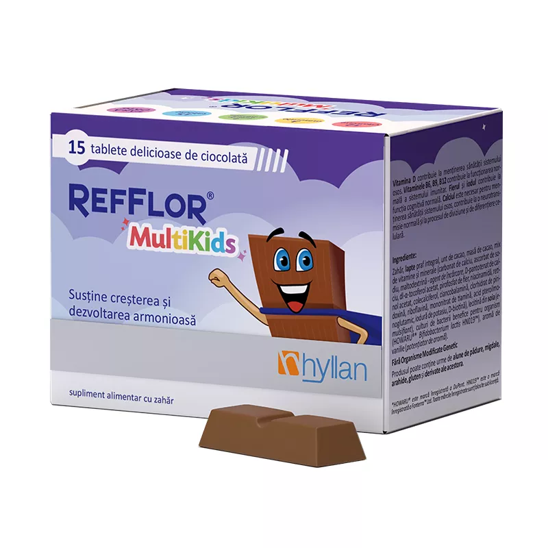 Refflor Multikids, 15 tablete, Hyllan, [],farmacom.ro