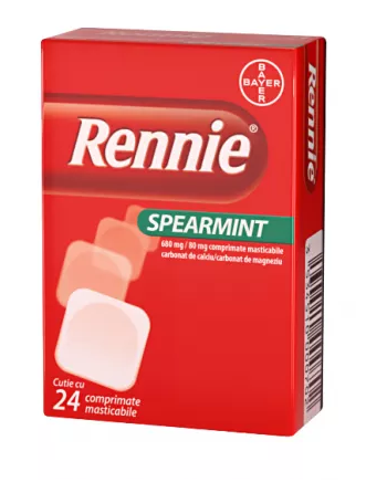 RENNIE SPEARMINT * 24 CPR MASTIC, [],farmacom.ro