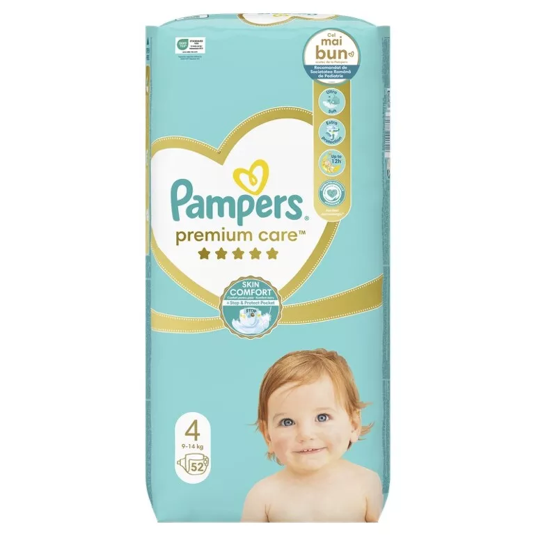 SCUTECE COPII PAMPERS PREMIUM CARE 9-14 KG * 52 BUC, [],farmacom.ro