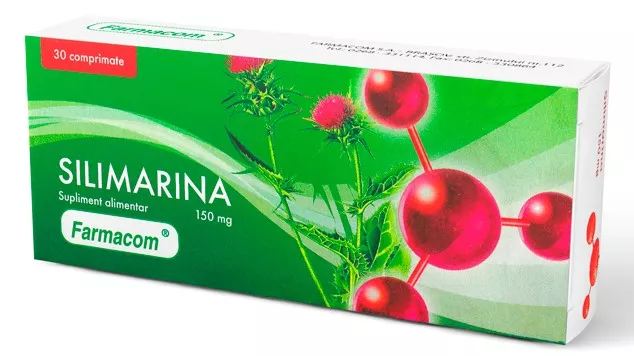 Silimarina, 150 mg, 30 comprimate, Farmacom , [],farmacom.ro