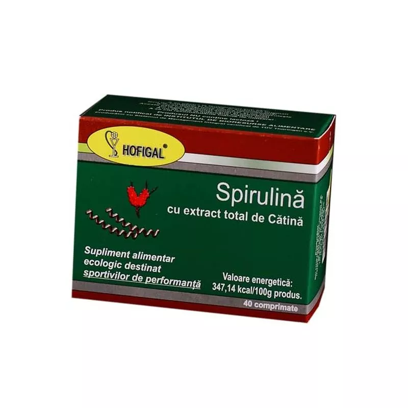 SPIRULINA CU EXTRACT DE CATINA  40 COMPRIMATE, [],farmacom.ro