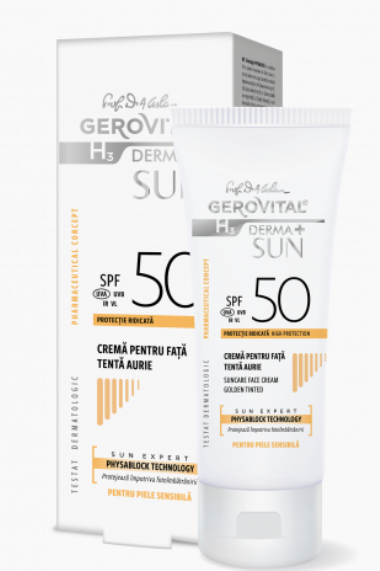 SUN GH3D+ CREMA FATA SPF50 TENTA AURIE * 50 ML 46780, [],farmacom.ro