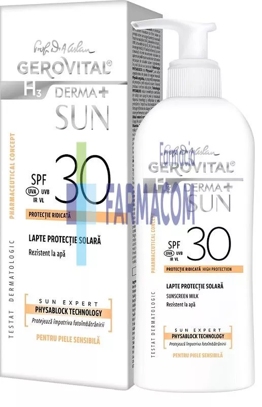 SUN GH3D+ LAPTE PROTECTIE SOLARA SPF30 * 150 ML 46750, [],farmacom.ro