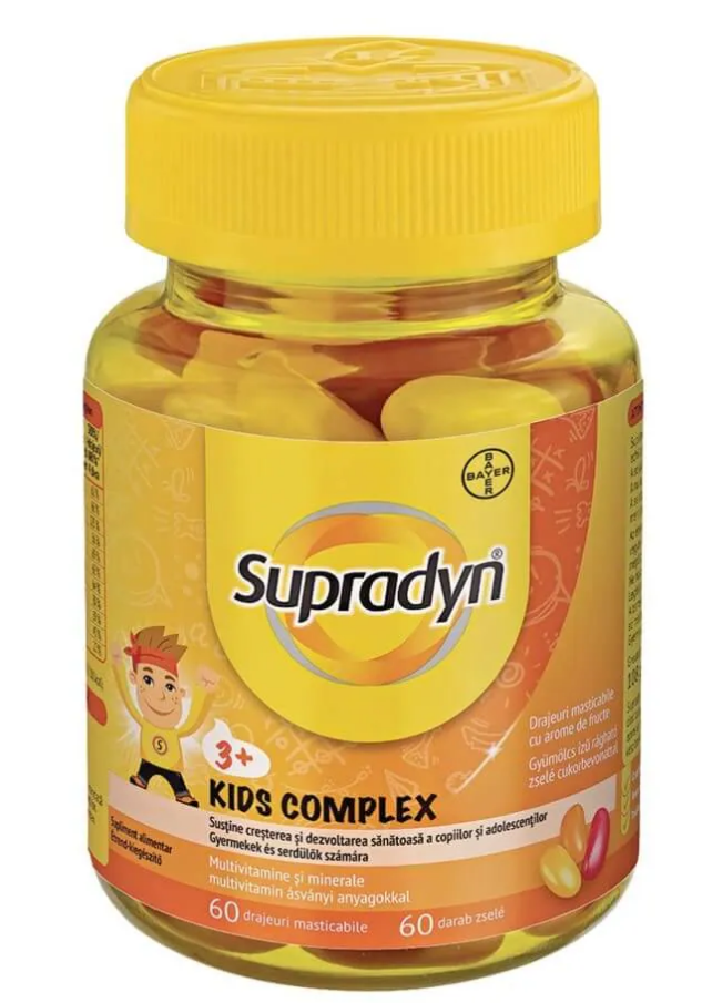 SUPRADYN KIDS COMPLEX * 60 DRAJEURI MASTICABILE, [],farmacom.ro