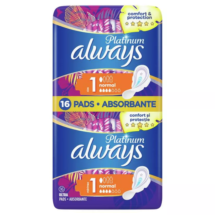 TAMPOANE ALWAYS PLATINUM NORMAL DUO * 16 BUC, [],farmacom.ro