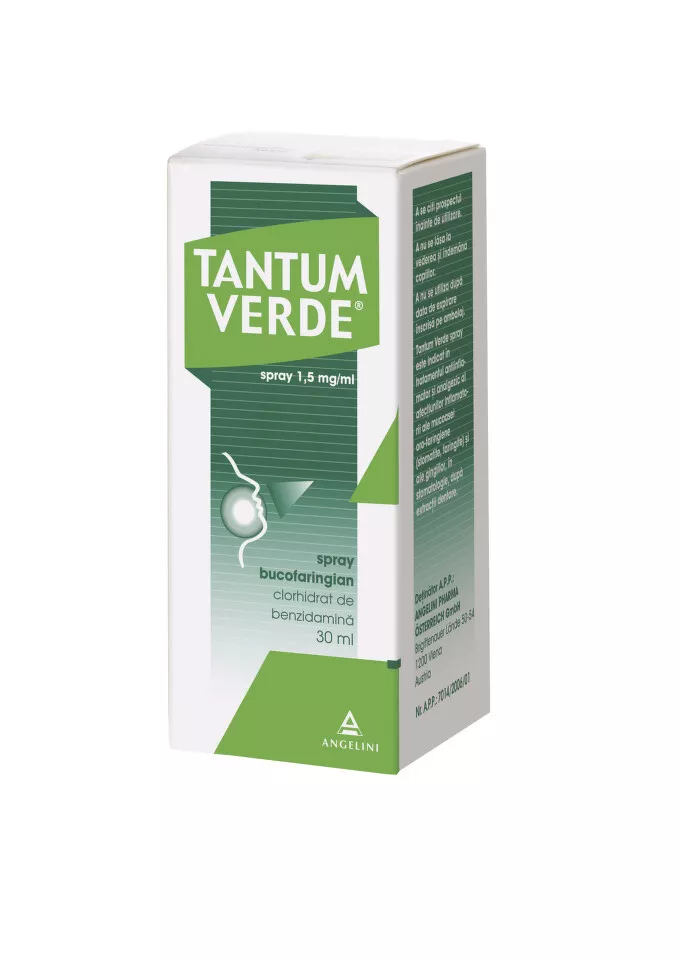 TANTUM VERDE SPRAY 1.5MG/ML * 30 ML, [],farmacom.ro