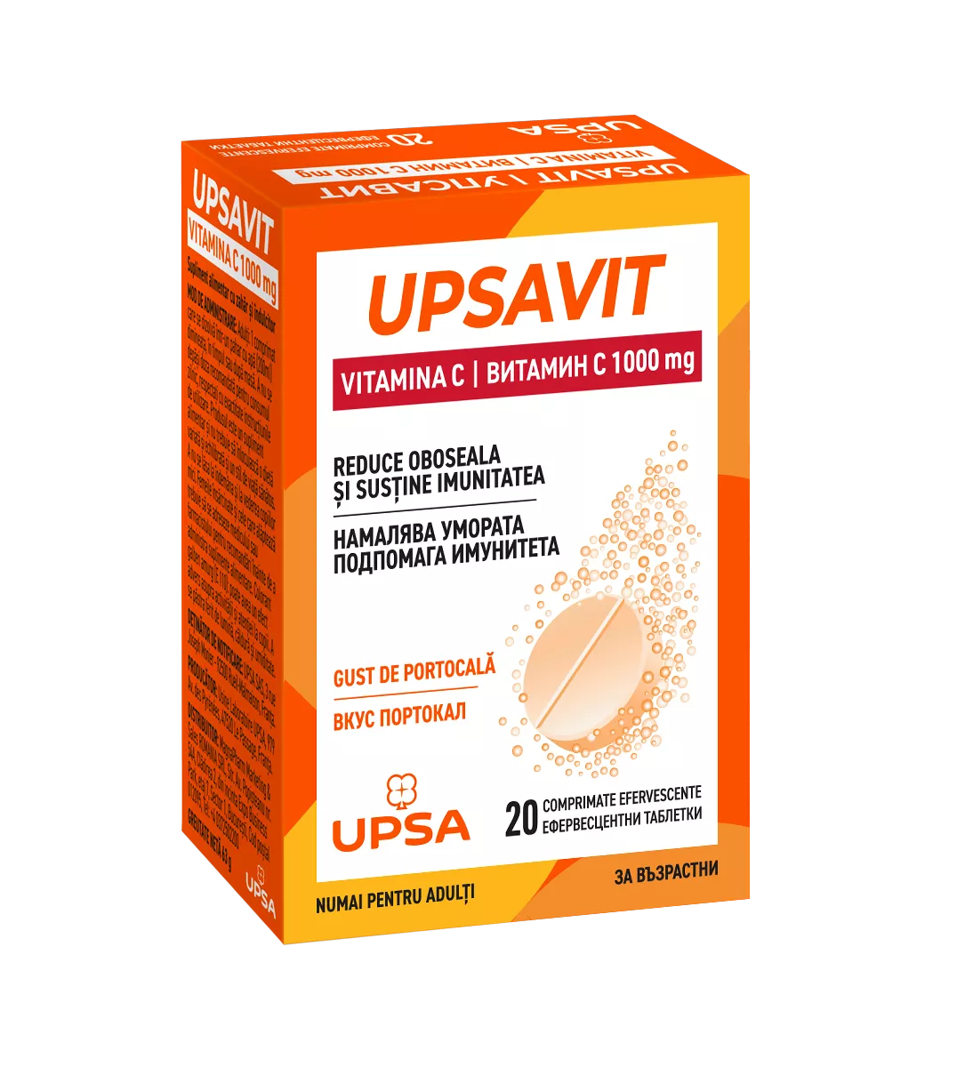 UPSAVIT VITAMINA C 1000 MG * 20 CPR EFF, [],farmacom.ro