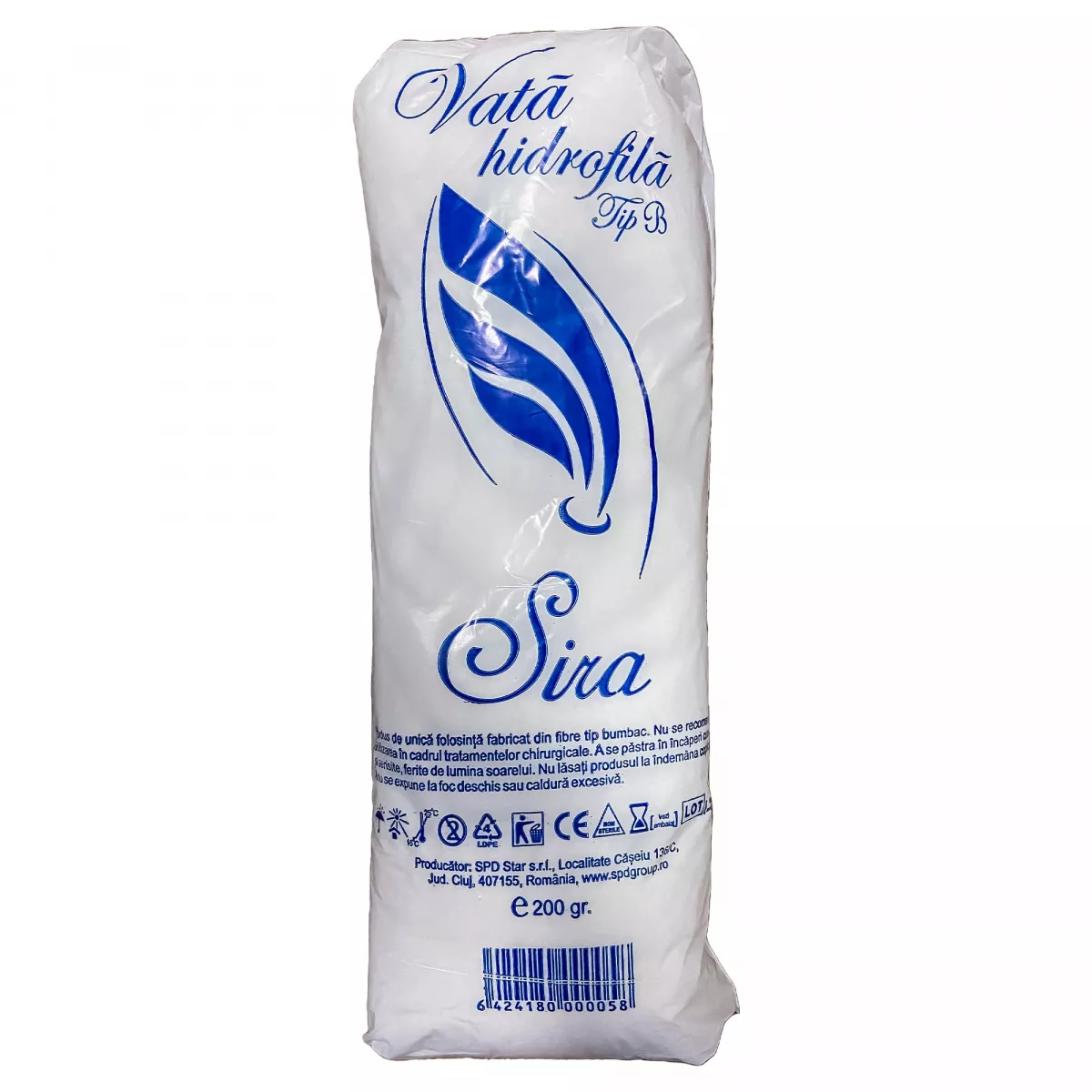 VATA HIDROFILA SIRA TIP B * 200 GR, [],farmacom.ro
