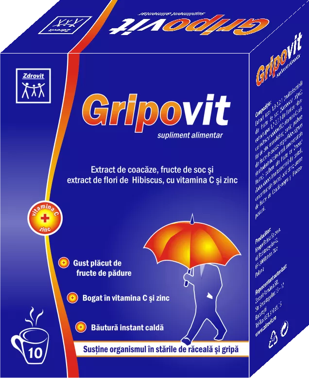 GRIPOVIT, 10 PLICURI, ZDROVIT, [],farmacom.ro