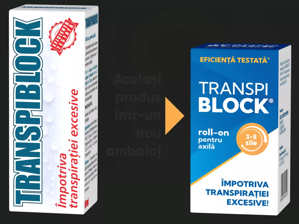 Transpiblock, Roll-on impotriva transpiratiei excesive, 50 ml