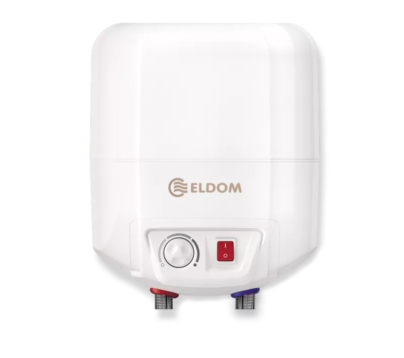 Boiler electric Eldom 7 litri, 1500 W, montare deasupra chiuvetei, email durabil de zirconiu si protectie catodica impotriva coroziunii