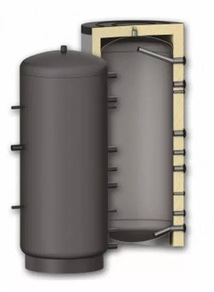 Puffer - Rezervor de acumulare agent termic izolat Sunsytem P 1000 cu izolatie de 10 cm, capacitate 1000 litri, fara serpentina, presiune de lucru 3 bar