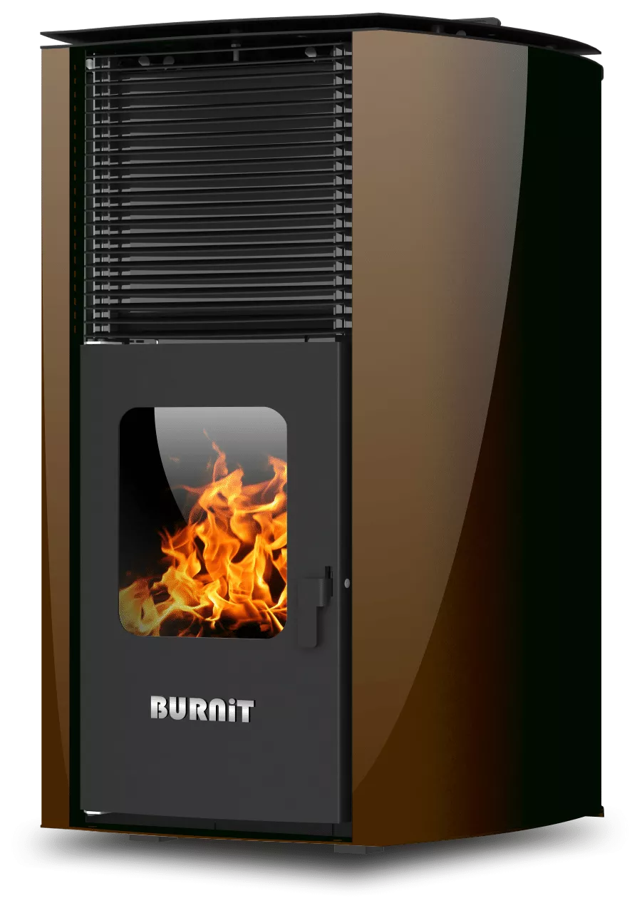 brunt ハーモニー 25 black② Centrala termosemineu pe peleti Burnit Advant Novation Brown 25 kw
