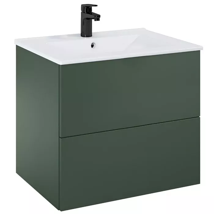 Masca baie + lavoar Roca Fancy, 61.5x46.5 cm, verde mat, suspendat