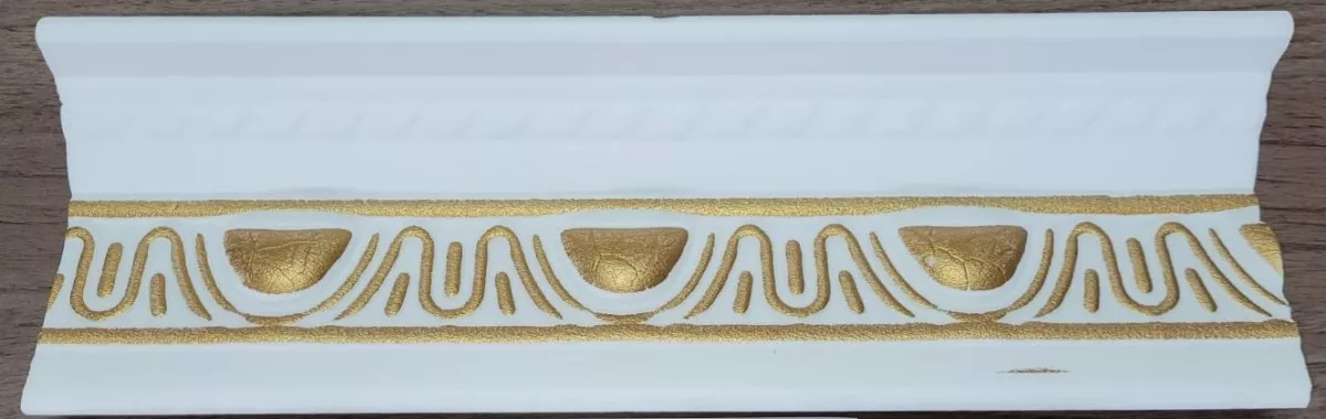 BAGHETA DECORATIVA DIN POLISTIREN B-Z M18 WHITE-GOLD 95X2000 mm, [],harmonydecor.ro