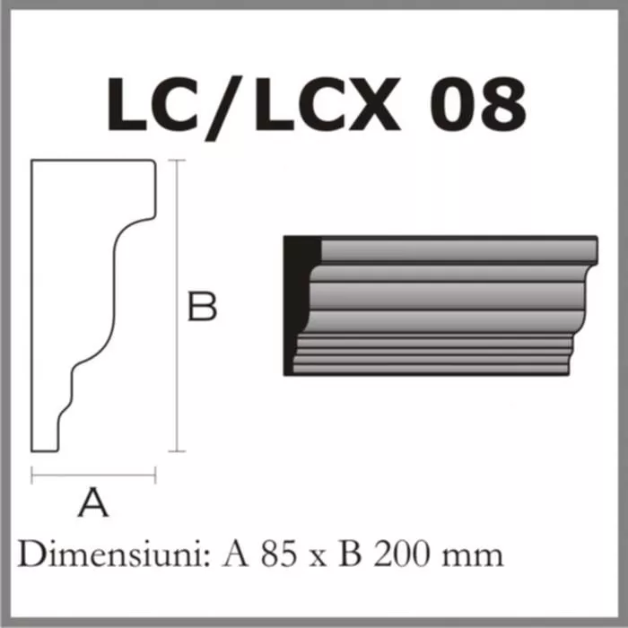 CORNISE STREASINA LC08 DIN POLISTIREN EXPANDAT ACOPERIT CU RASINA, [],harmonydecor.ro